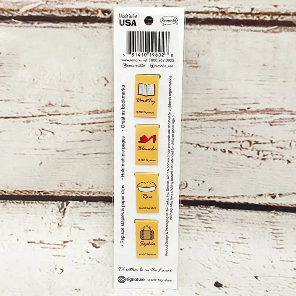 THE GOLDEN GIRLS Magnetic Page Clips Bookmarks Set Of 4 New